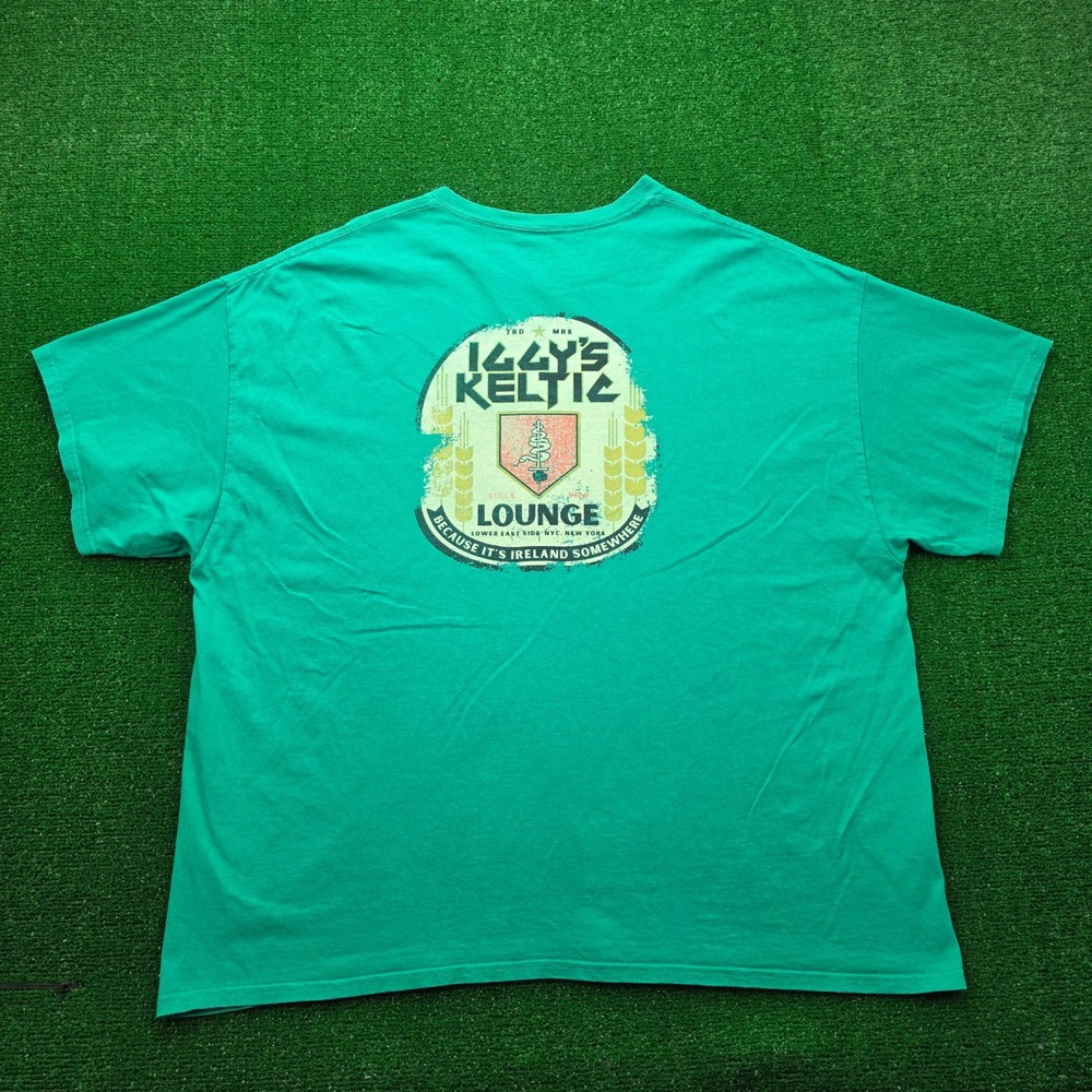 Dive Bar Shirt Club Iggy's Keltic Lounge NYC Tshirt Mens 3XL Green Graphic Tee